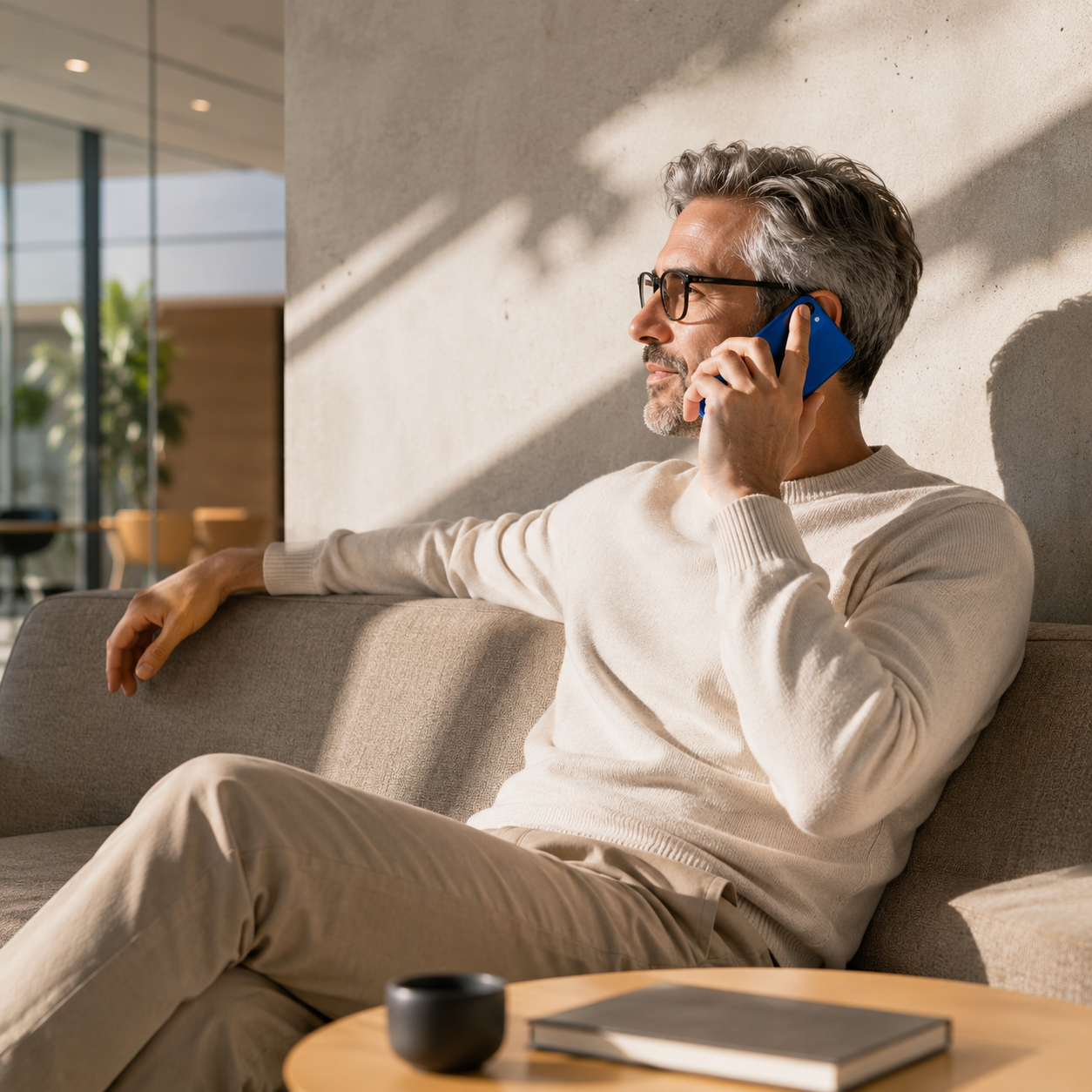 A NORDBYT advisor talking with a partner by phone
